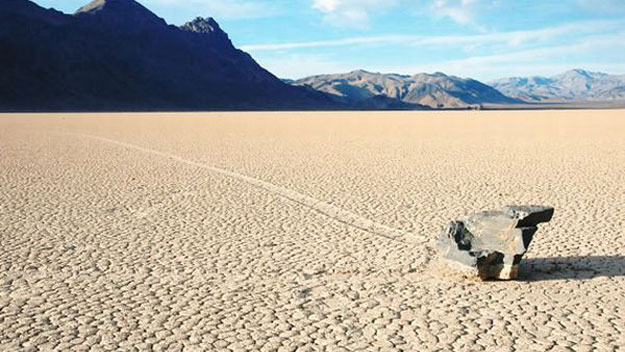 Sailing stone in Death Valley