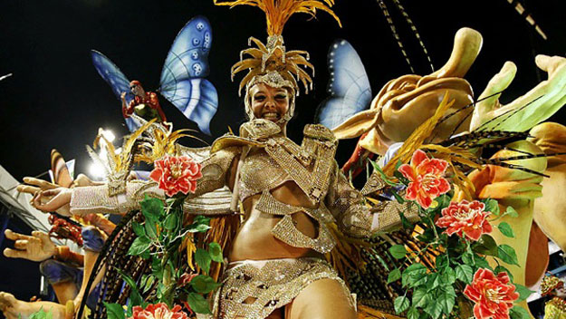 Woman in costume at Rio Carnival